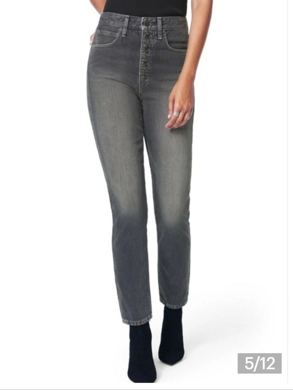 Joe’s Jeans x WeWoreWhat "The Danielle" High Rise Vintage Straight- In Charcoal